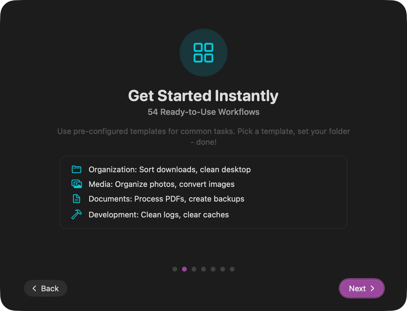 Mit Templates starten (Dark Mode)