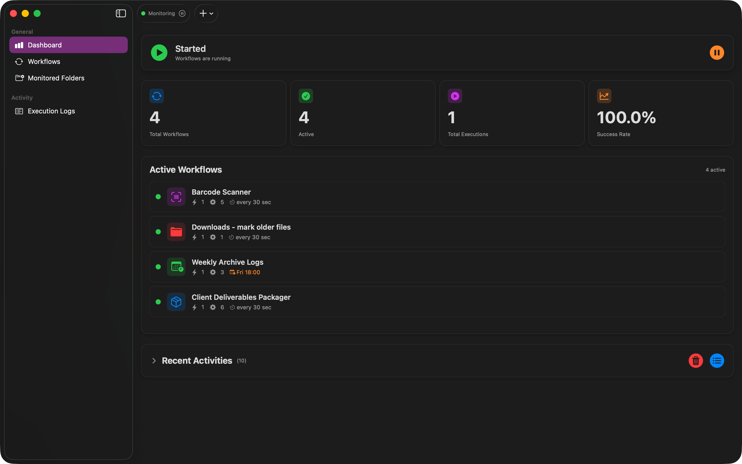 Flowistry Dashboard (Dark Mode)