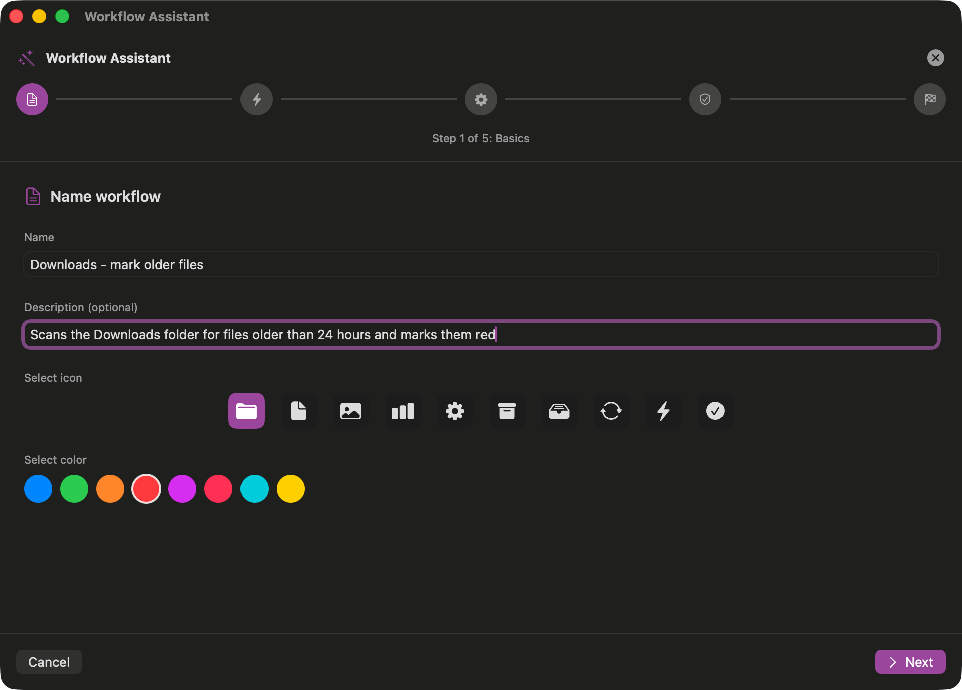 Workflow-Assistent Start (Dark Mode)