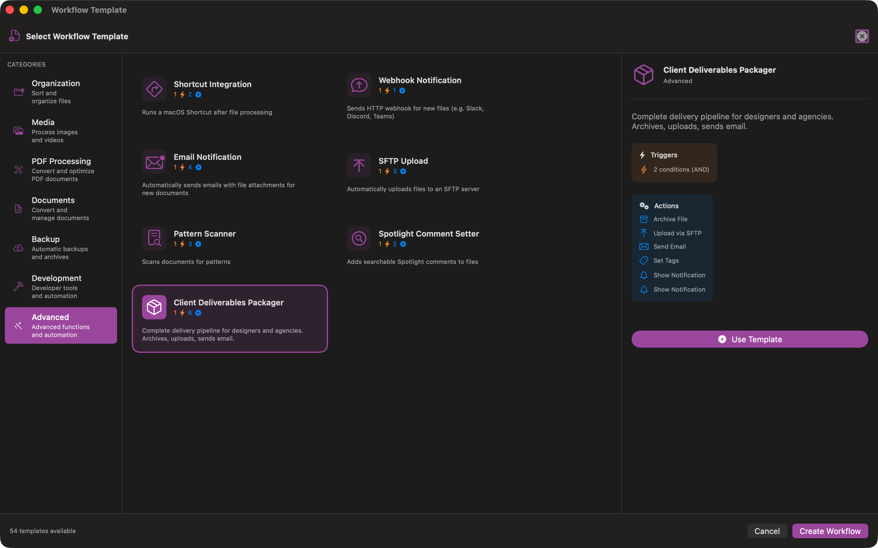 Erweiterte Templates (Dark Mode)