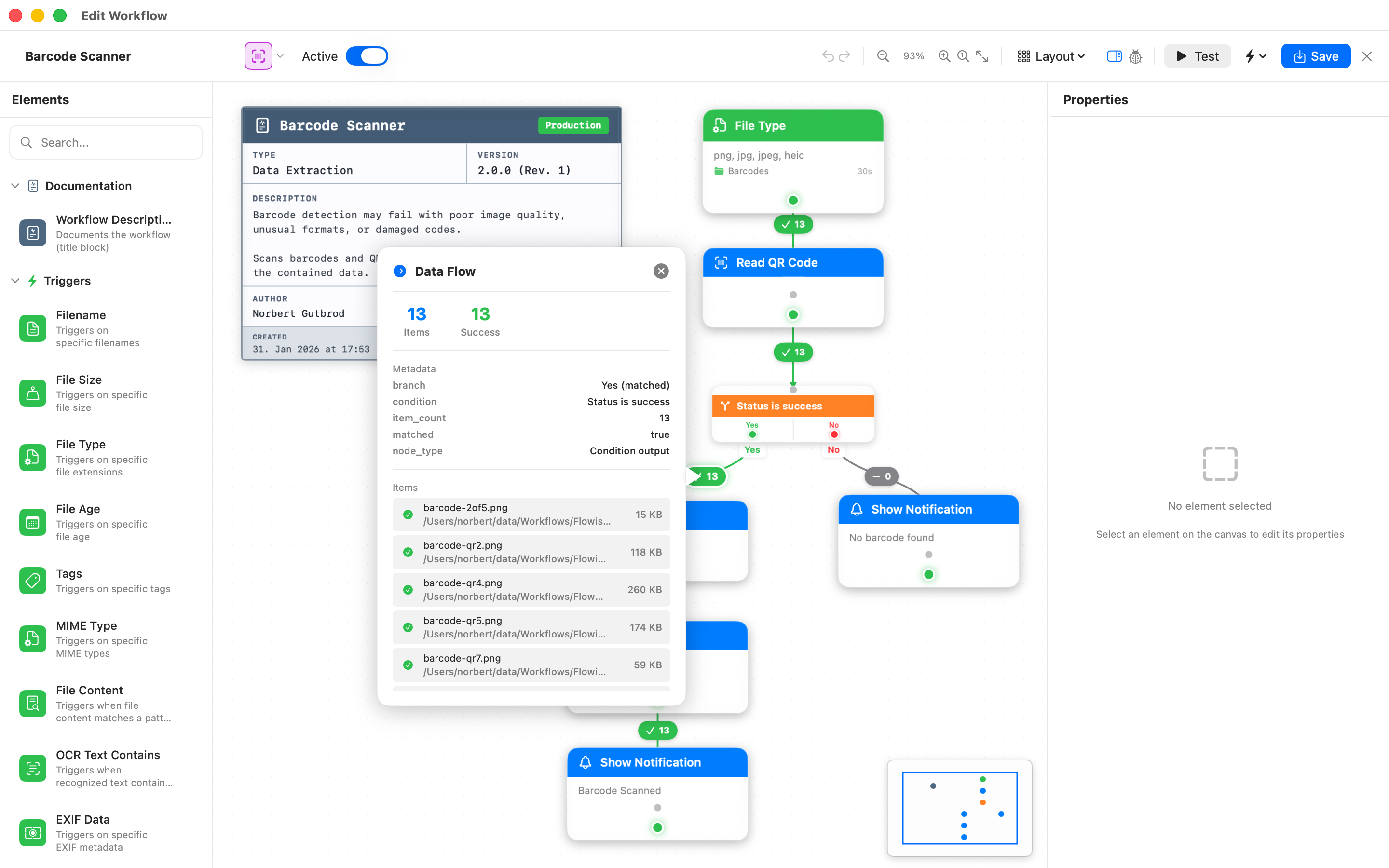 Workflow testen