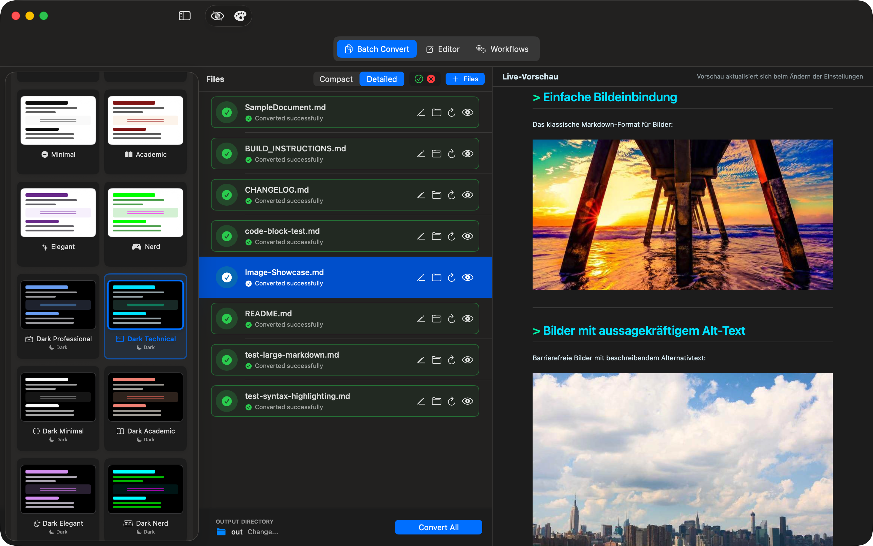Dark Theme with Images