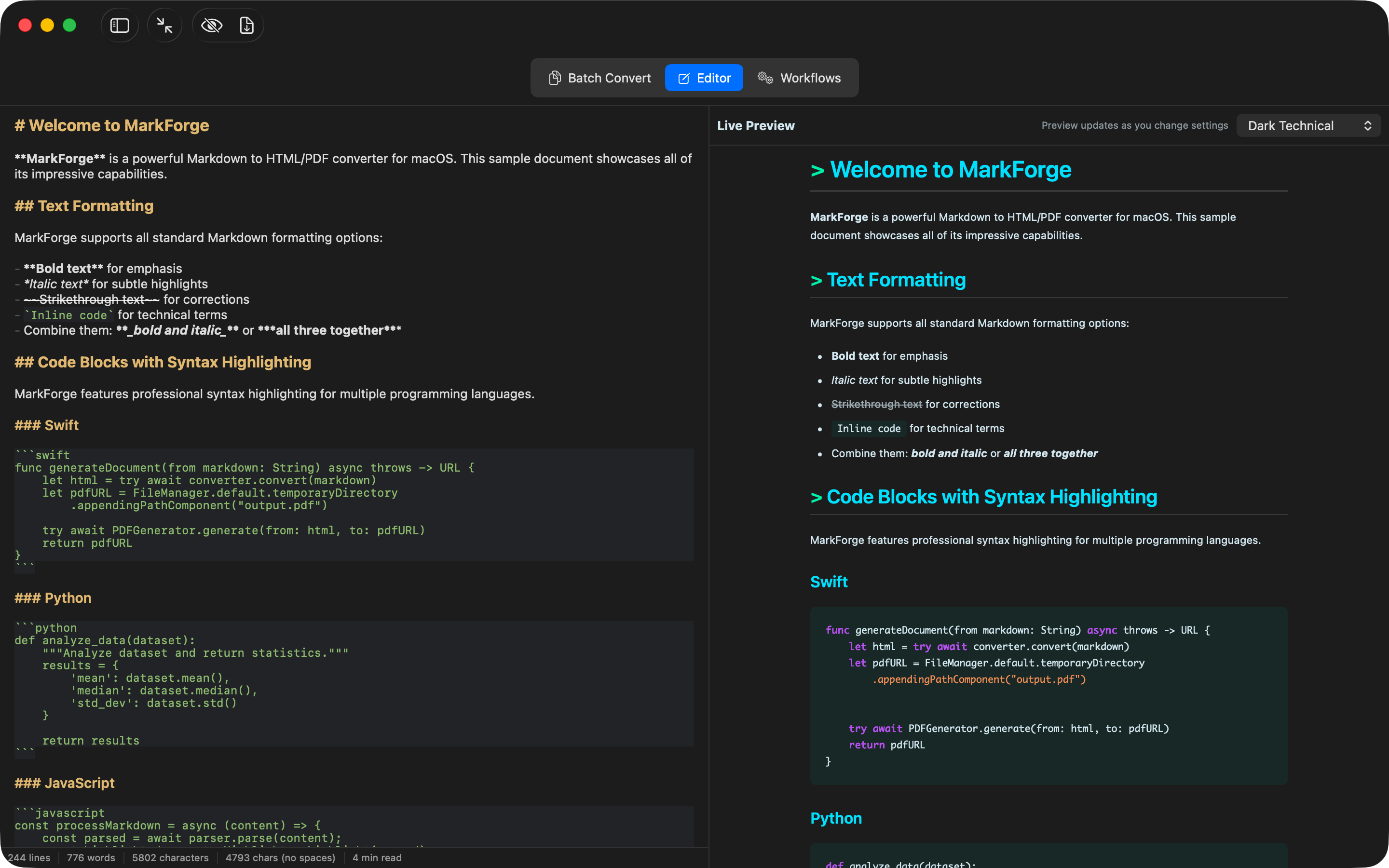 Distraction-Free Dark Mode
