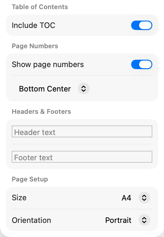 Header and Footer