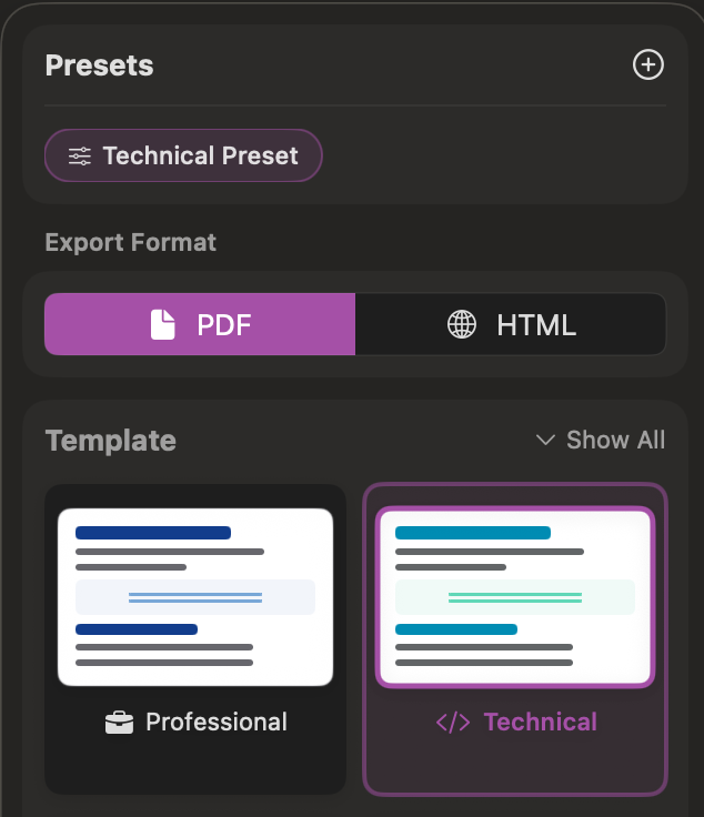 Conversion Presets