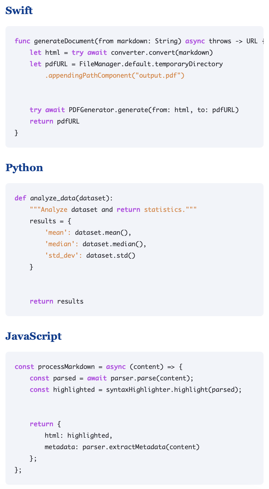 Syntax Highlighting