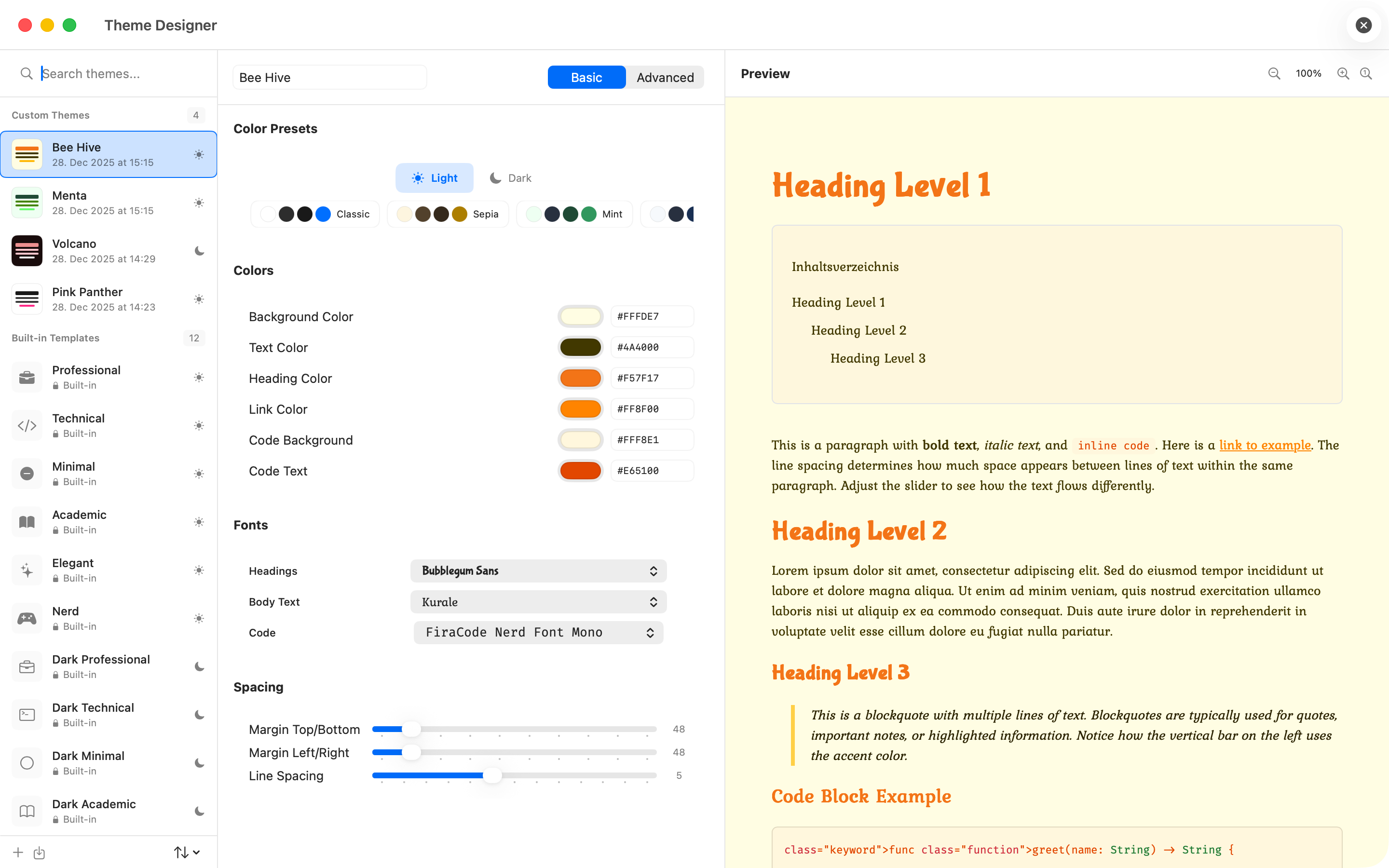 Theme Designer Basic