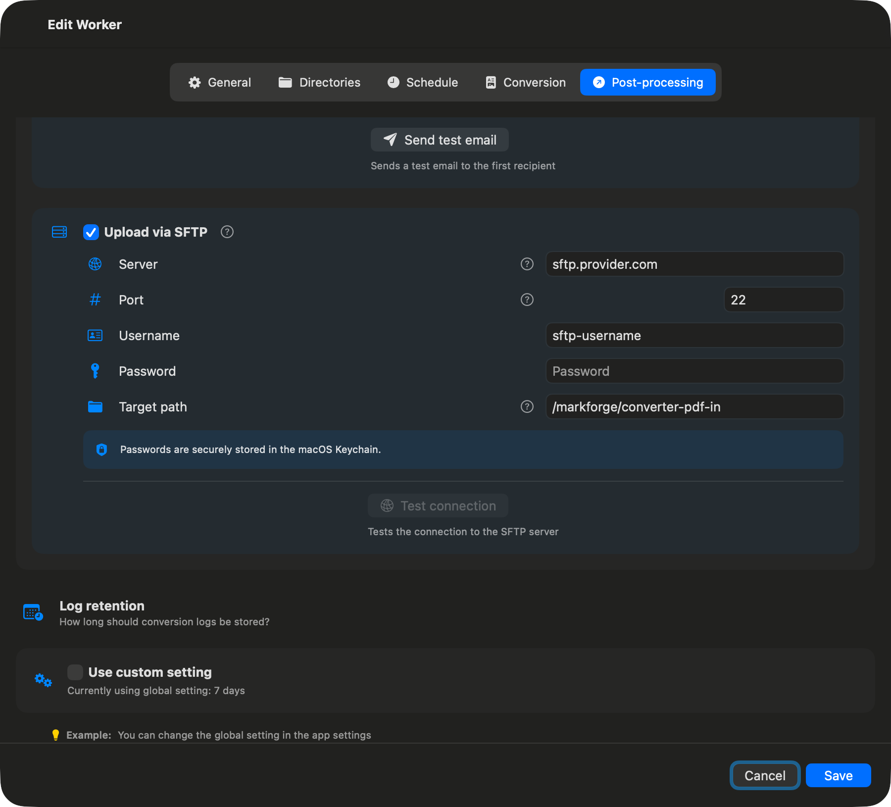 SFTP Post-Processing