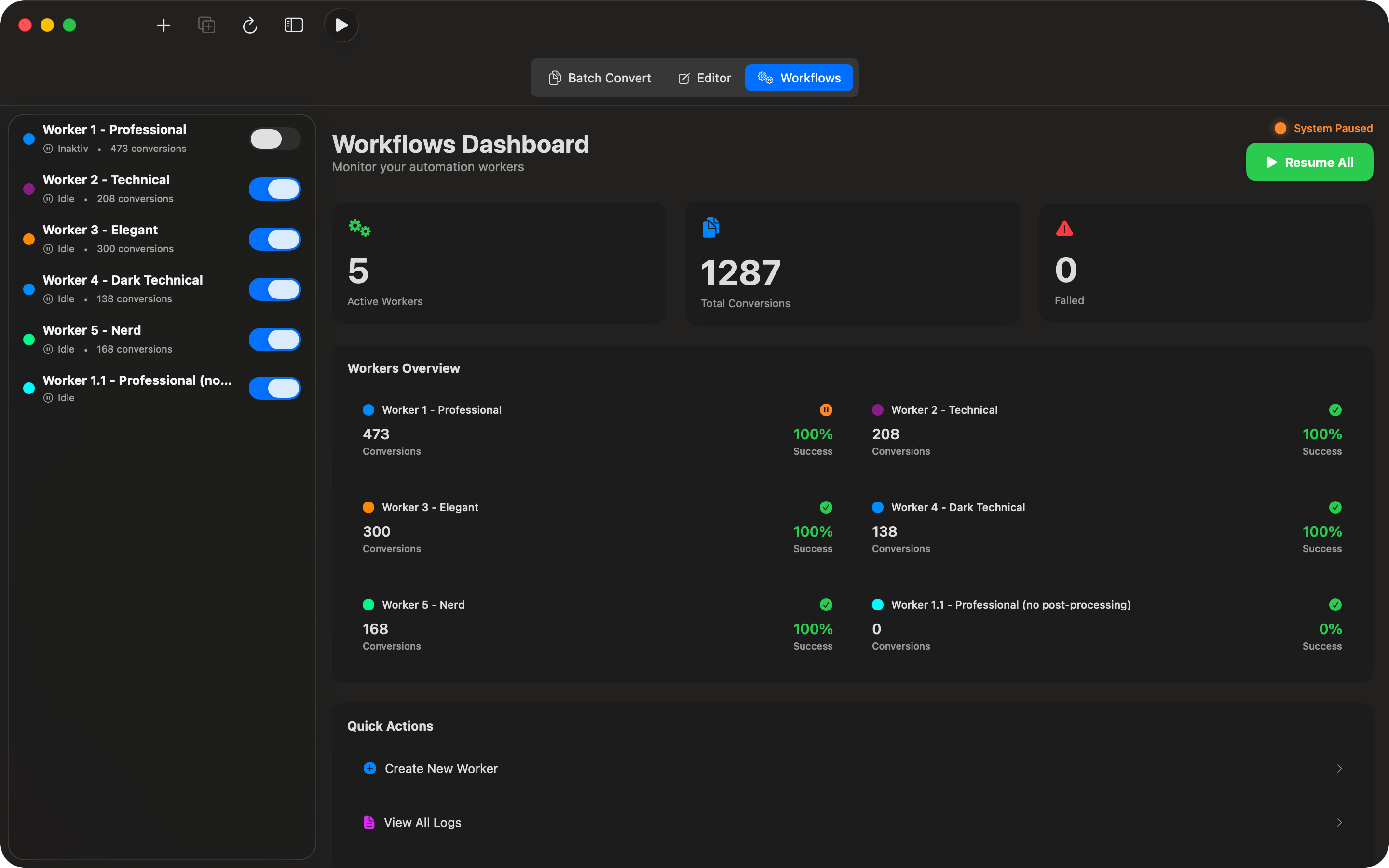 Workflow Dashboard