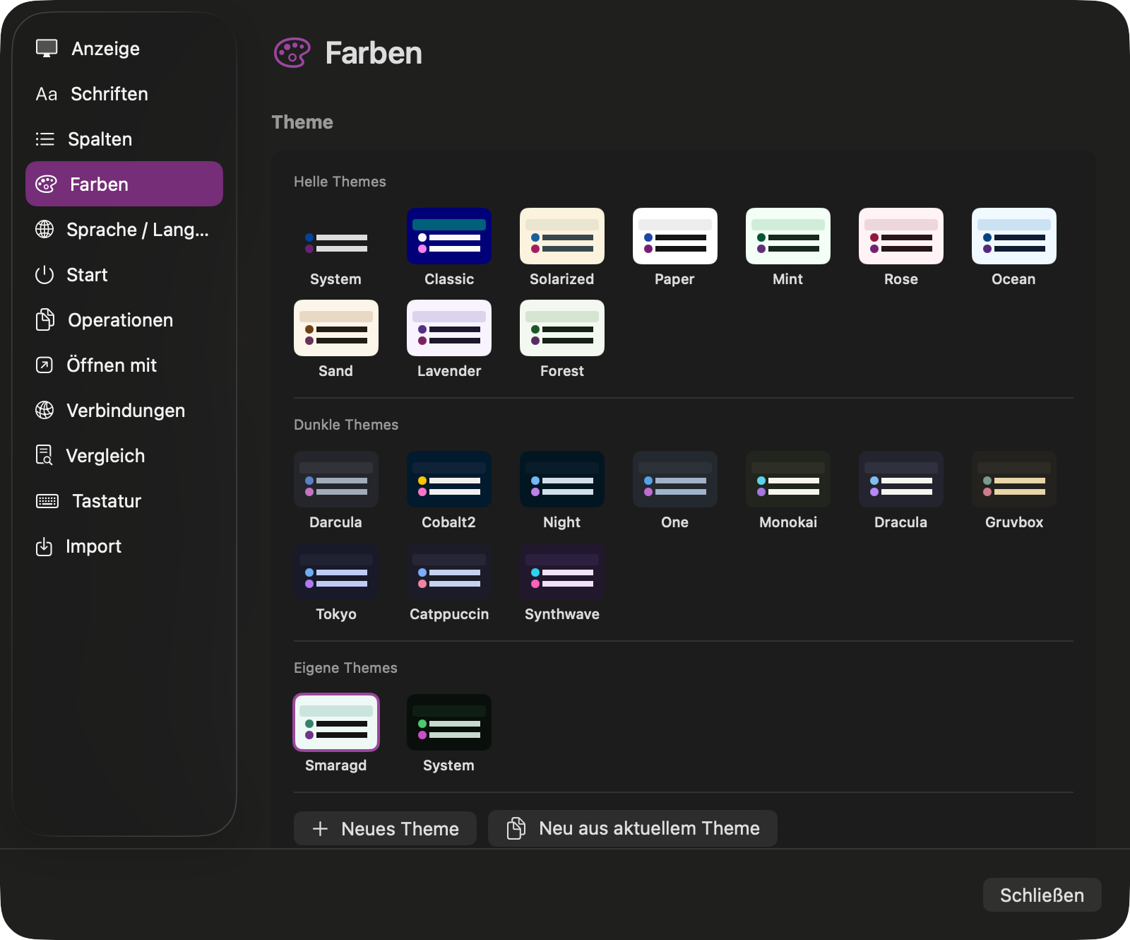 Color and Theme Settings