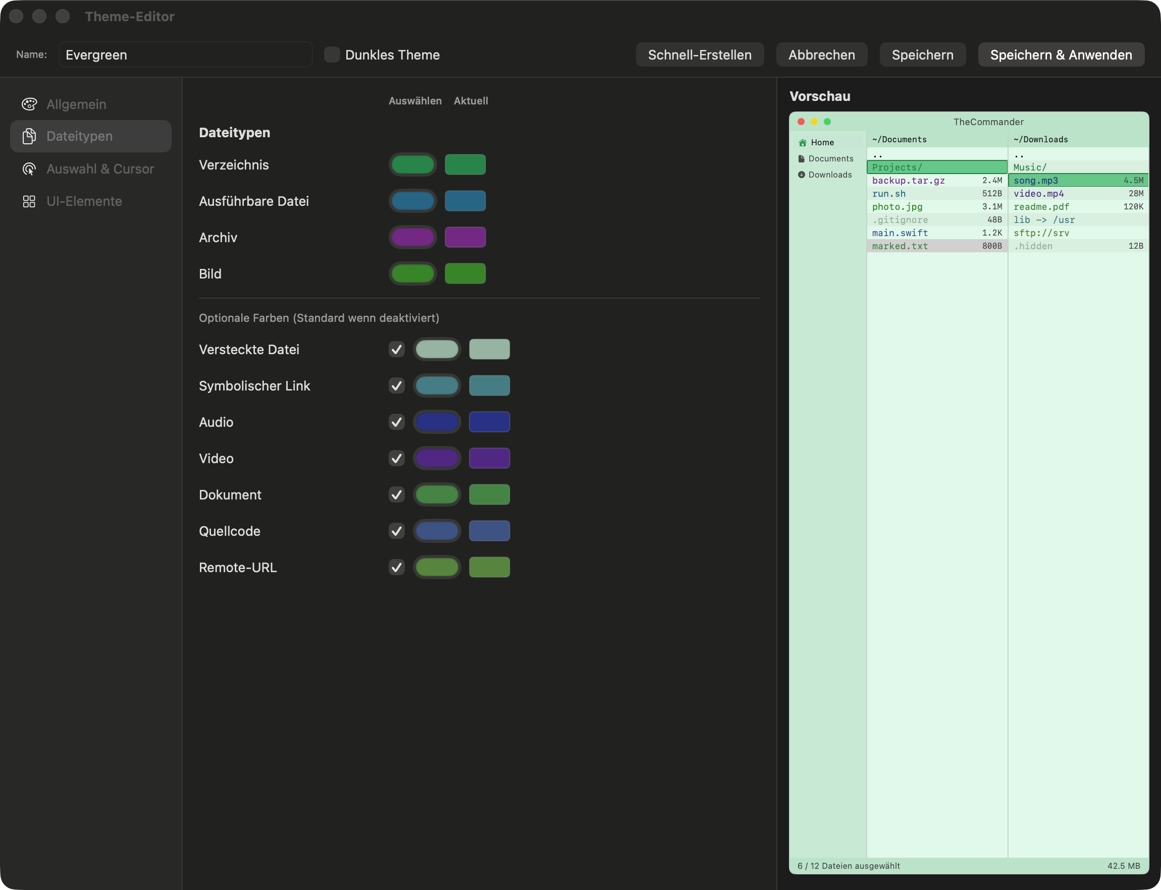 Theme Editor File Type Colors