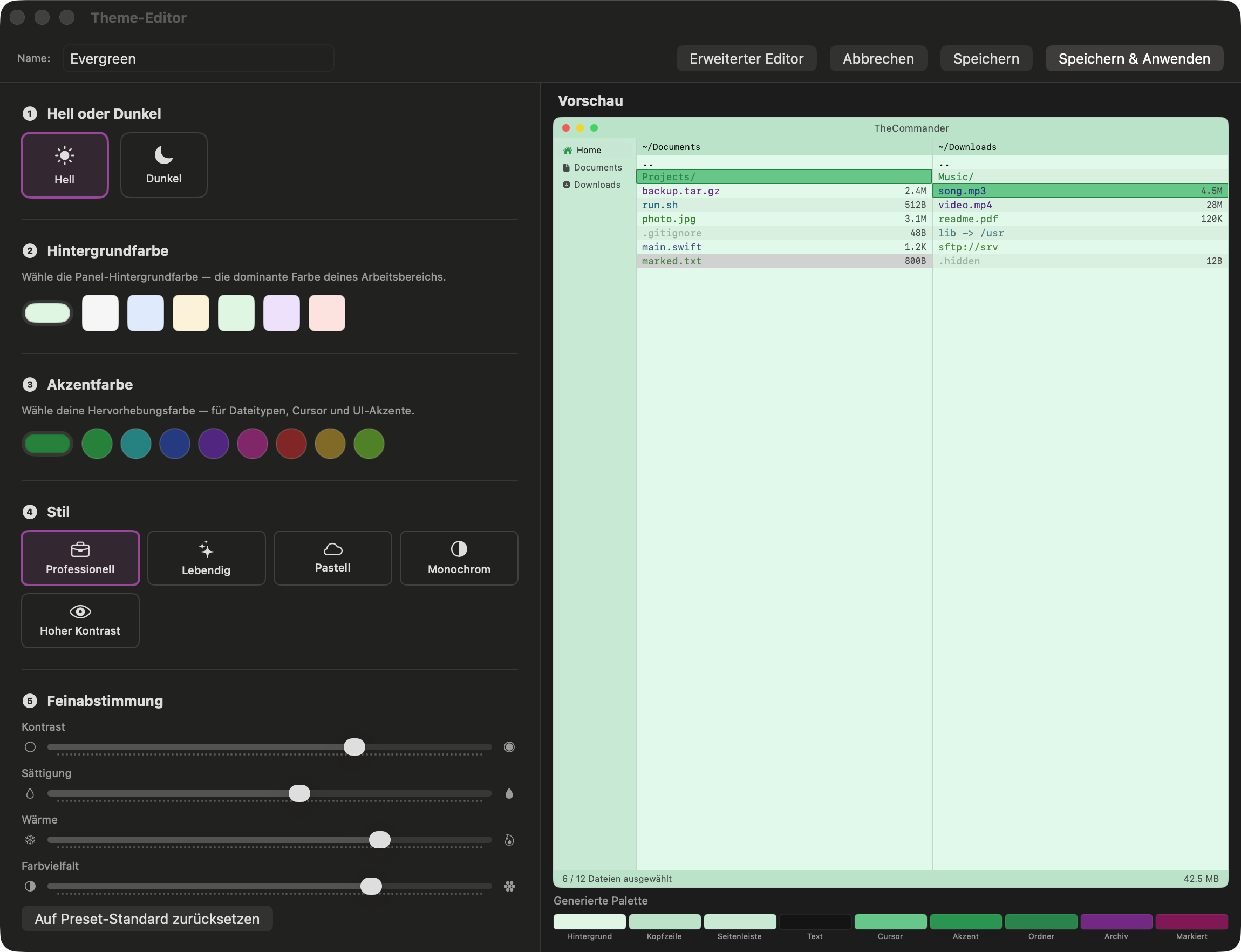 Theme Editor Main View
